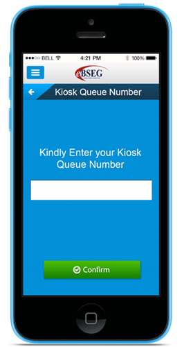 kiosk queue number